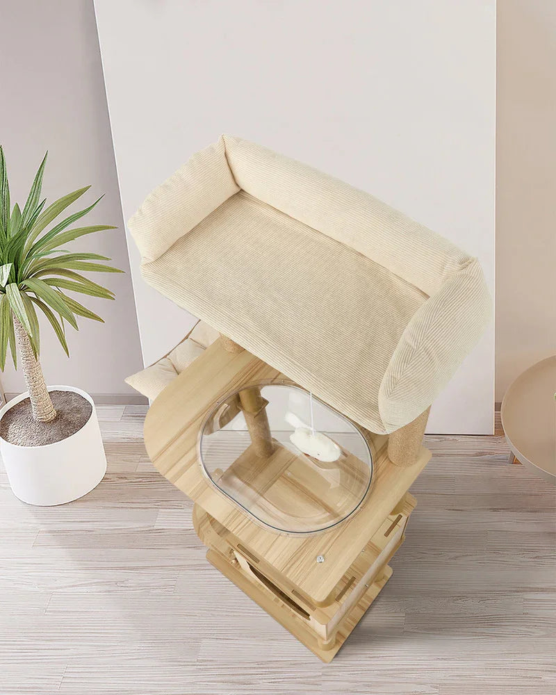 Cat Tree Tower Scratching Post Cats Condo House Bed Wood 150cm