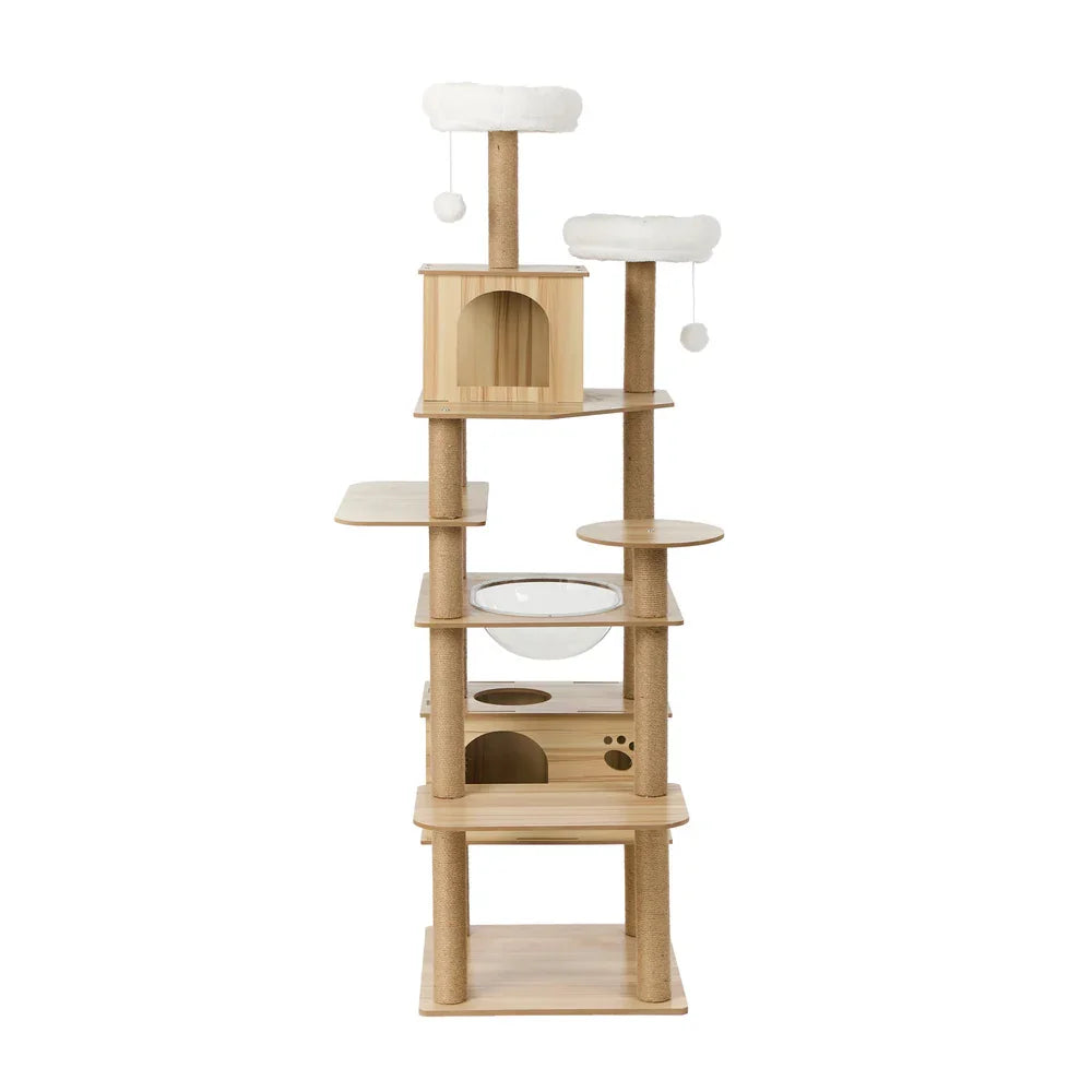 Cat Tree Tower Scratching Post Cats Condo House Bed Wood 186cm