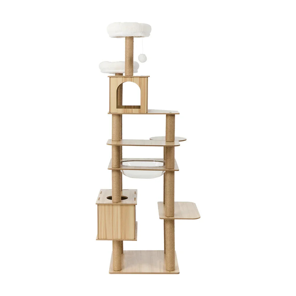 Cat Tree Tower Scratching Post Cats Condo House Bed Wood 186cm