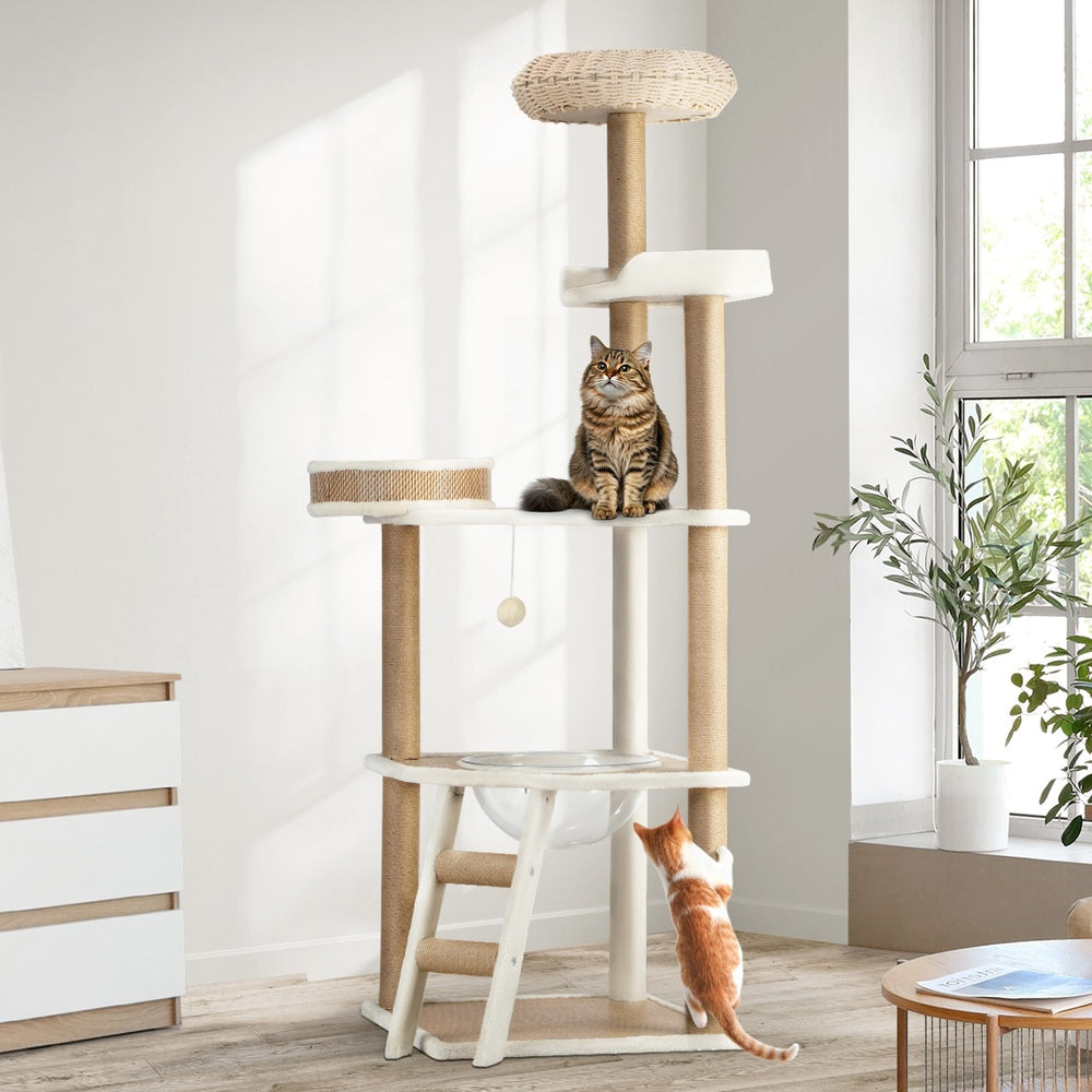 Alopet Cat Tree Rattan Cat Scratching Post 153CM