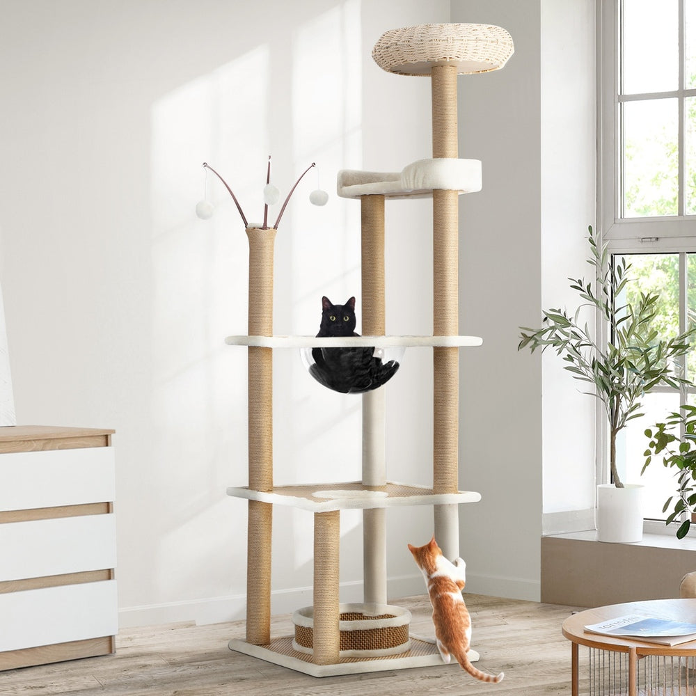 Alopet Cat Tree Rattan Cat Scratching Post 164CM