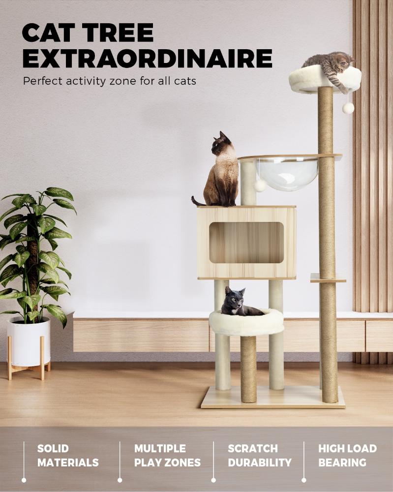 Cat Tree Tower Scratching Post Scratcher Cats Condo