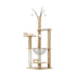 132cm Wooden Cat Tree Scratching Post Acrylic Bowl