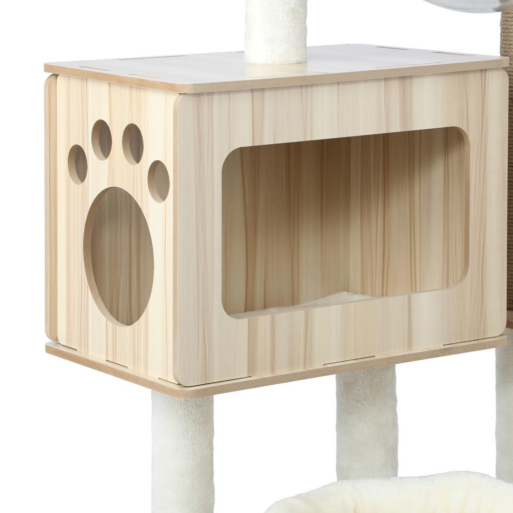 Cat Tree Scratcher Cats Condo Wood 142cm