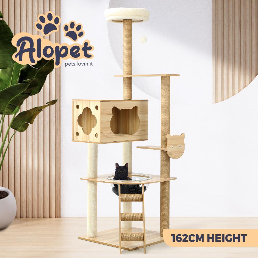 162cm Wooden Cat Tree with Ladder