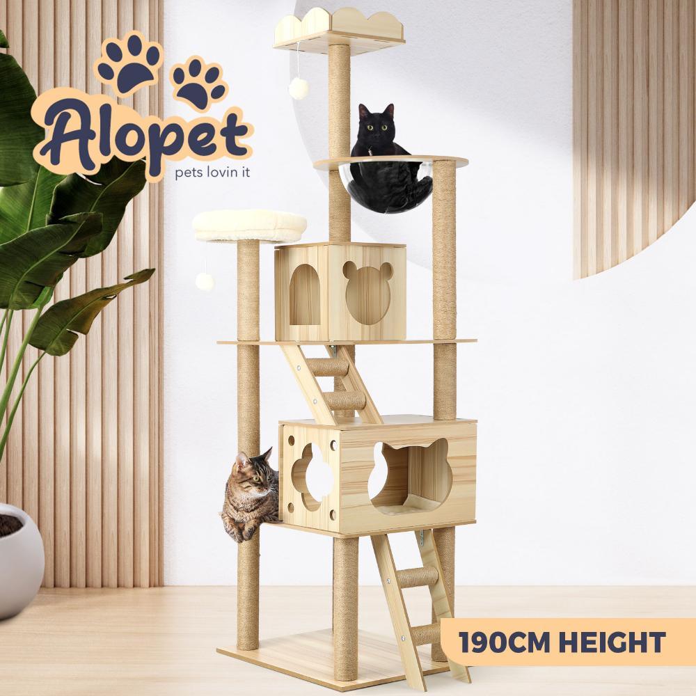 190cm Wooden Cat Tree with Ladder