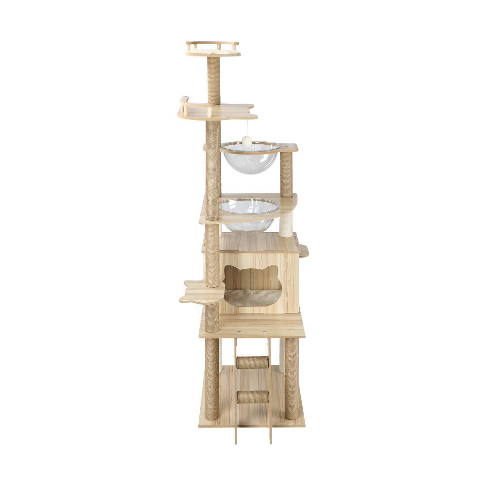 174 cm Cat Tree with Scratching Post Cat Condo Ladder