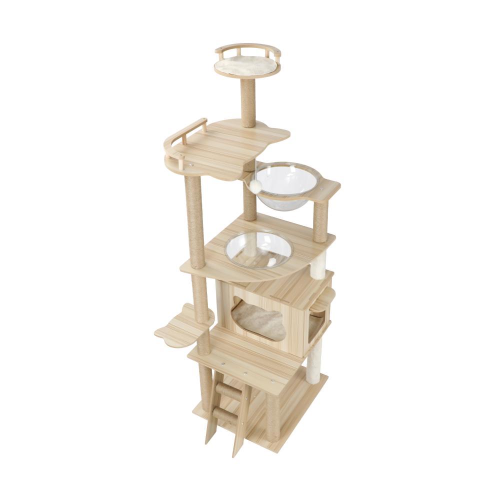 174 cm Cat Tree with Scratching Post Cat Condo Ladder