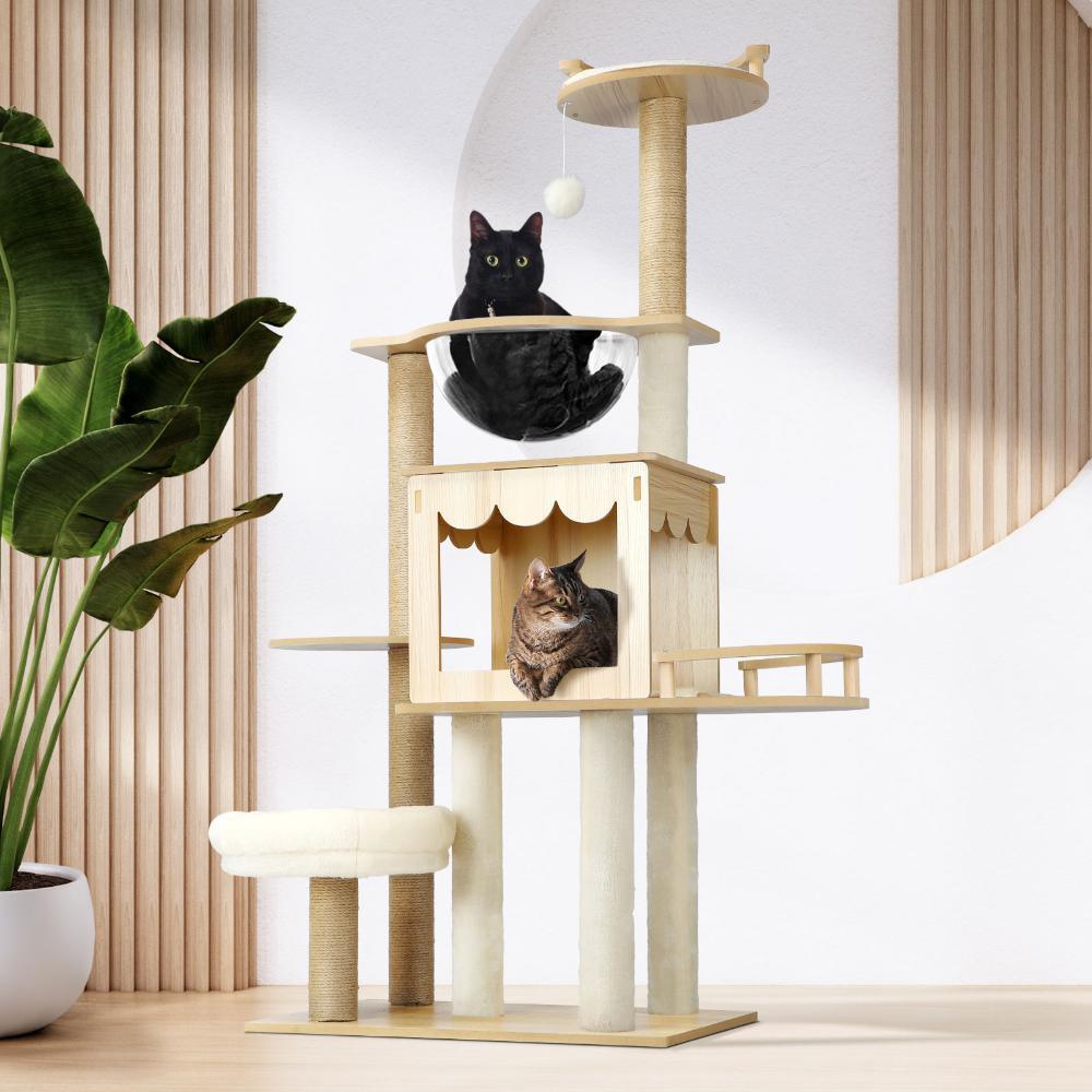 131 cm Cat Tree with Scratching Post Cat Condo Ladder