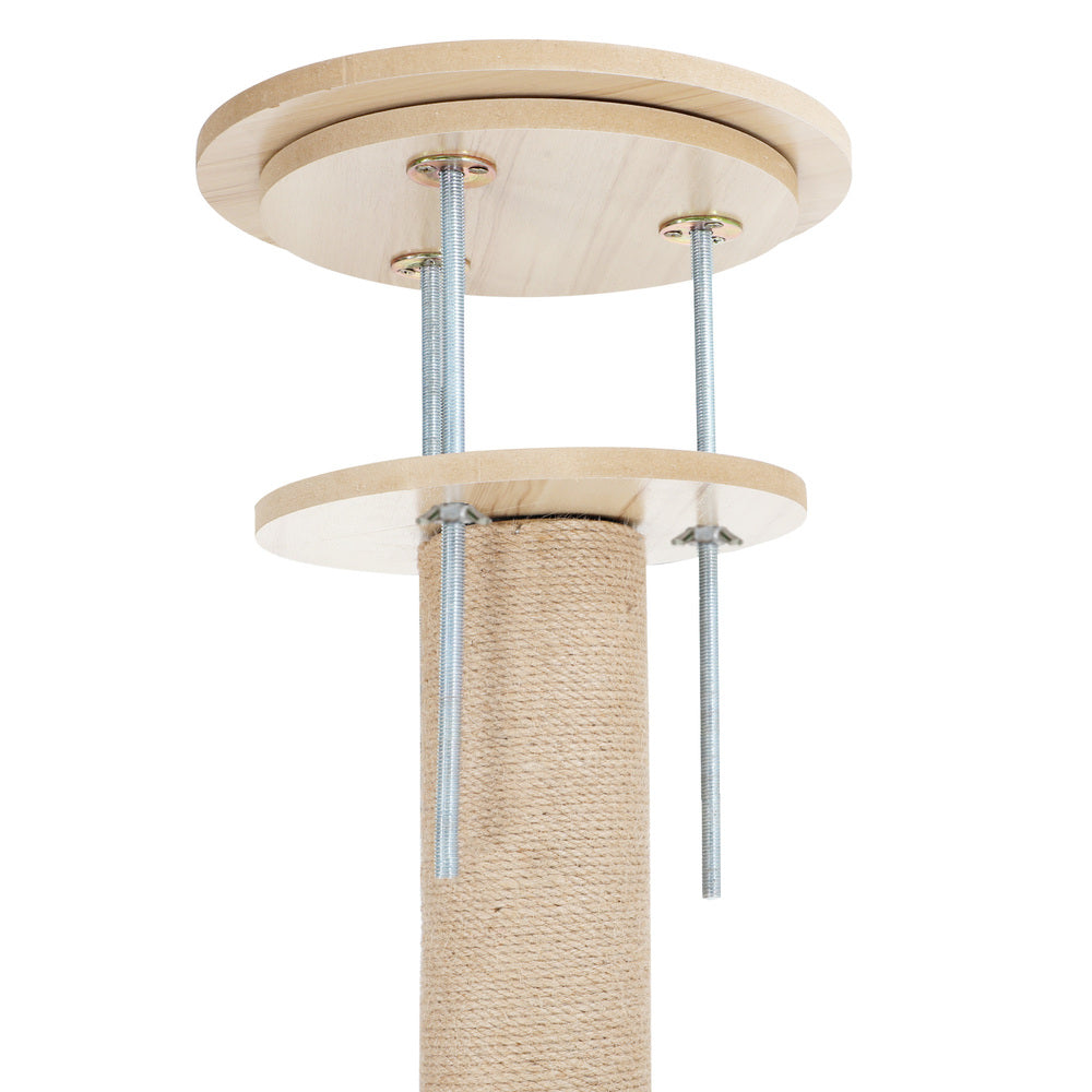 Cat Tree Wood Tower Scratching 270cm Post Floor to Ceiling