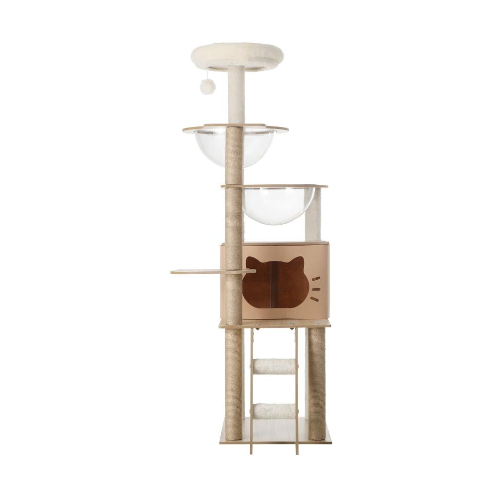 Cat Tree Wood Scratcher Condo Detachable House