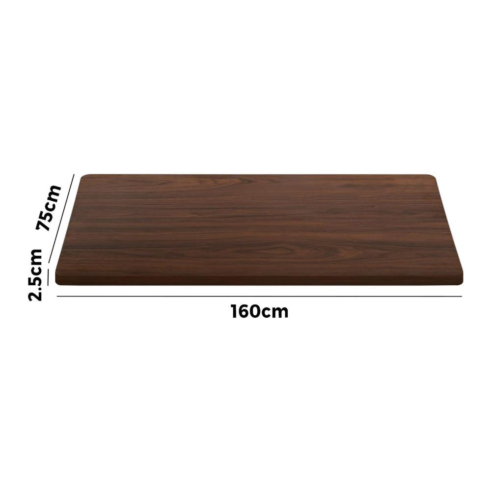 Standing Desk Top with Drilled Hole Walnut 160x75cm