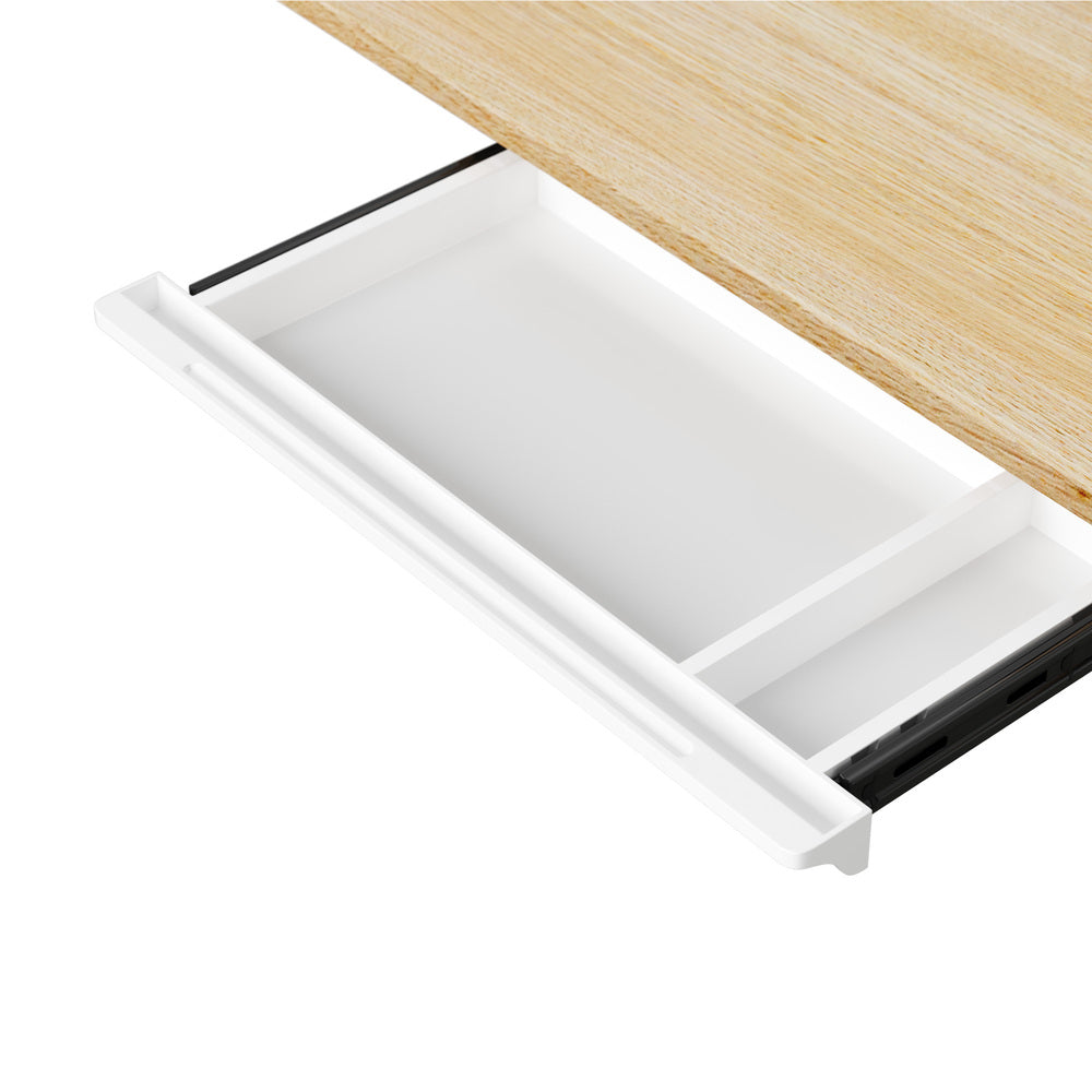 Oikiture Under Desk Drawer Pull-Out Drawer Sliding Tray White