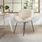 Faux Sherpa Dining Chair Cream Padded High Back Metal Legs