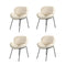 4PCS Armchair Dining Chair Sherpa White