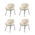 4PCS Armchair Dining Chair Sherpa White