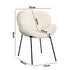 6PCS Armchair Dining Chair Sherpa White