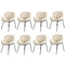 8PCS Dining Chair Tub Armchairs Sherpa White