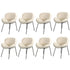 8PCS Dining Chair Tub Armchairs Sherpa White