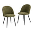 2x Dining Chairs Accent Chair Armchair Kitchen Linen Green
