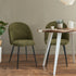 2x Dining Chairs Accent Chair Armchair Kitchen Linen Green