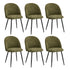 6x Dining Chairs Accent Armchair Upholstered Linen Green