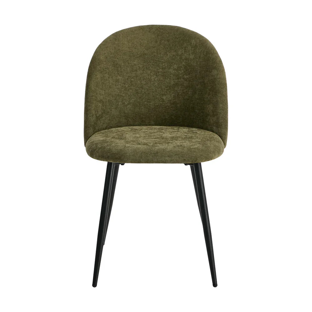 6x Dining Chairs Accent Armchair Upholstered Linen Green