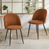 2x Dining Chairs Accent Chair Armchair Kitchen Linen Orange