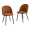2x Dining Chairs Accent Chair Armchair Kitchen Linen Orange