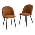 2x Dining Chairs Accent Chair Armchair Kitchen Linen Orange