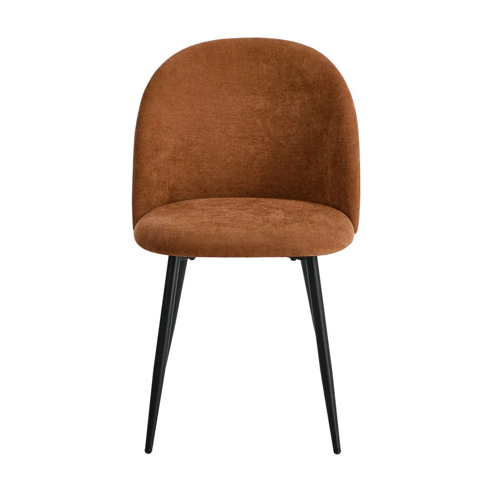2x Dining Chairs Accent Chair Armchair Kitchen Linen Orange
