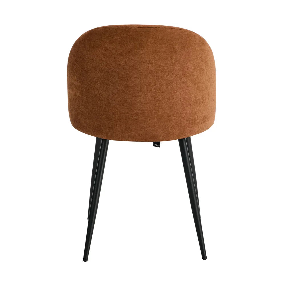 6x Dining Chairs Accent Armchair Upholstered Linen Orange