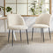 2x Dining Chairs Upholstered Sherpa White