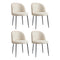 4x Dining Chairs Kitchen Upholstered Sherpa White