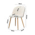 Oikiture 4x Dining Chairs Upholstered Sherpa Wooden White