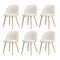6x Dining Chairs Upholstered Sherpa Wooden White