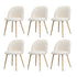 6x Dining Chairs Upholstered Sherpa Wooden White