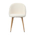 6x Dining Chairs Upholstered Sherpa Wooden White