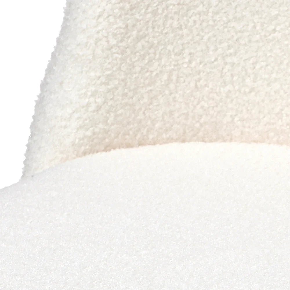 8x Dining Chairs Upholstered Sherpa Wooden White