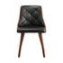 8x Wooden Dining Chairs Faux Leather Padded Black