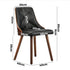 8x Wooden Dining Chairs Faux Leather Padded Black