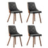 Wooden Dining Chairs Faux Linen fabric Padded Seatx4