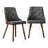 Wooden Dining Chairs Faux Linen fabric Padded Seatx4