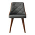 Wooden Dining Chairs Faux Linen fabric Padded Seatx4