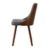 Wooden Dining Chairs Faux Linen fabric Padded Seatx4