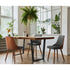 Wooden Dining Chairs Faux Linen fabric Padded Seatx4