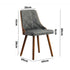 Wooden Dining Chairs Faux Linen fabric Padded Seatx6