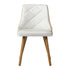 6x Wooden Dining Chairs Faux Leather Padded White