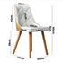 6x Wooden Dining Chairs Faux Leather Padded White
