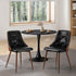 Oikiture Dining Chairs Retro PU Leather x2 Black